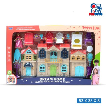 بيت الأحلام المصغّر بطارية – Dream House Doll Playset